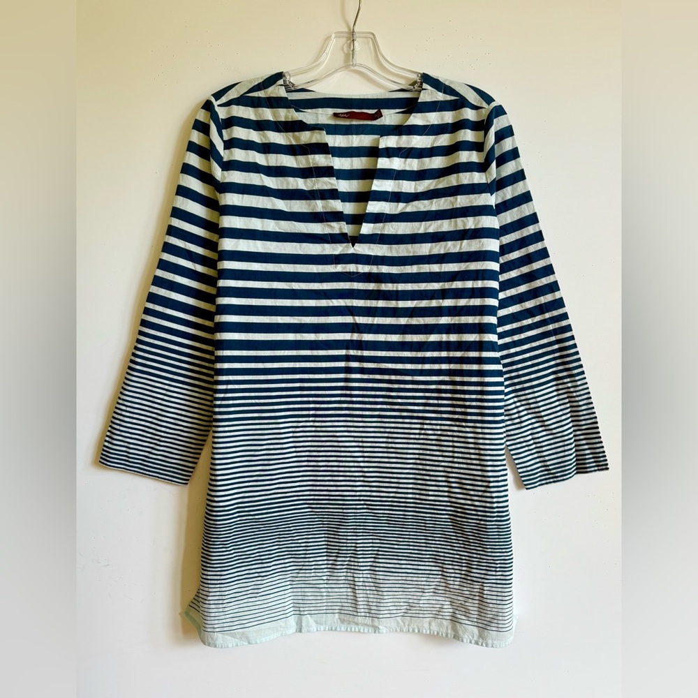 Tea Collection Striped Blue and Navy Tunic Top sz Small